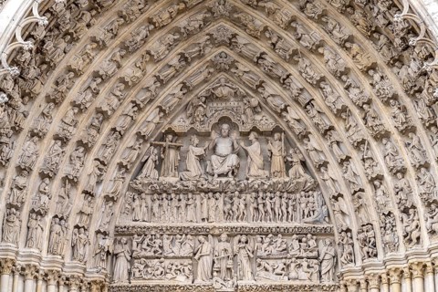 Figures on the west facade of Notre Dame d'Amiens Cathedral