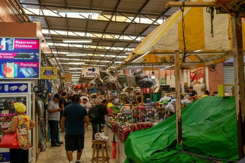 Interior of Mercado Municipal Lucas de Galvez market