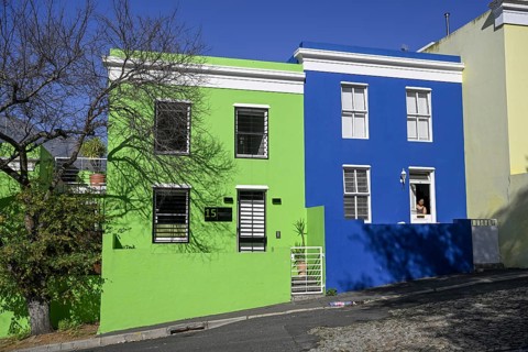 Colourful house facades in De Waal Street