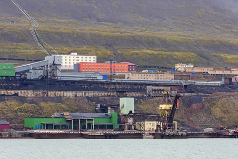 Coal mining buildings at Barentsburg