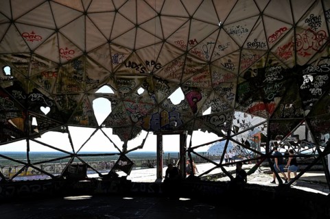 Former US wiretap buildings on Teufelsberg in Grunewald Berlin