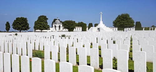 Cross of Sacrifice at the Tyne Cot Cemetery