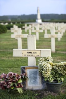 French graves on the First World War One cemetery Cimetiere National Francais de Saint-Charles de Potyze near Ypres
