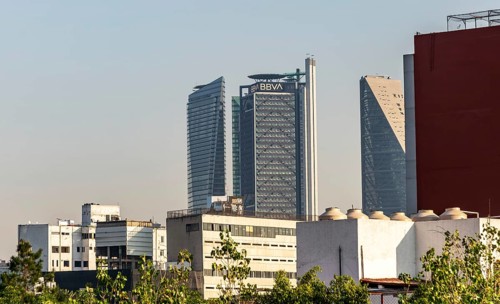 BBVA Bank and Ritz Carlton hotel skyscrapers