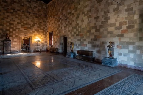 Interior with mosaic floor