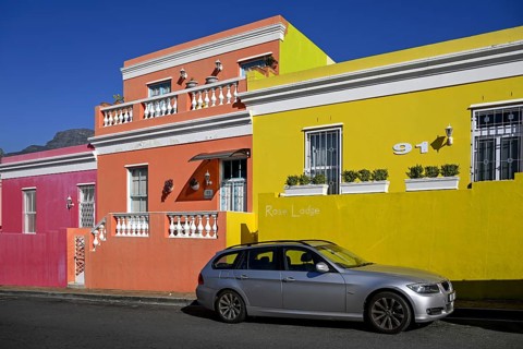 Colourful house facades in De Waal Street