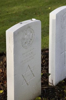 Jewish grave showing Star of David at the Hooge Crater Cemetery