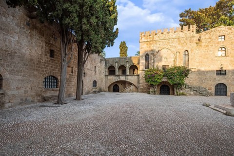 View of Gun Cabinet and Hospital 14th century in Argyrokastro Square