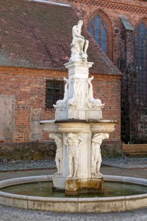 The Neptune Fountain in front of St. Nikolai's Church in Osterburg