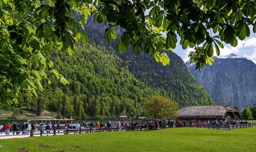 Tourists in a queue at the Sankt Bartholomae jetty