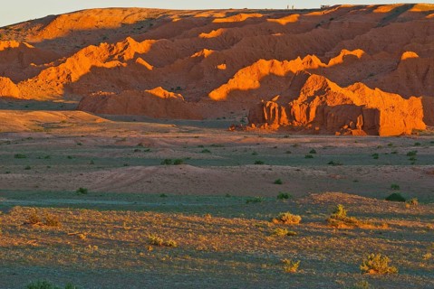Last evening light on the Flaming Cliffs