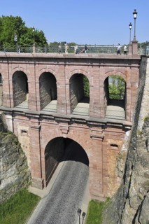The viaduct Schloss Erbaut Bruecke at Luxembourg