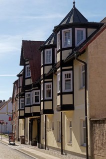 Half-timbered houses in Naumannstrasse in Osterburg