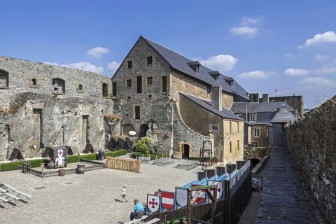Courtyard in the medieval Chateau de Bouillon Castle