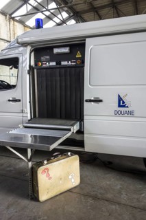 X-Ray baggage scanning vehicle of the Belgian customs for detecting weapons