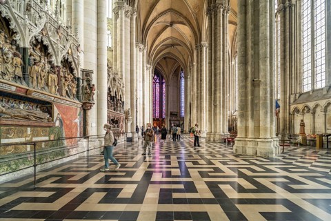 Interior of Notre Dame d'Amiens Cathedral
