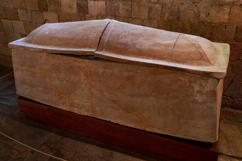 Ancient terracotta coffin