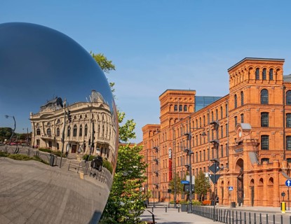 Reflection of Izrael PoznaÅ„ski's Palace and Manufaktura