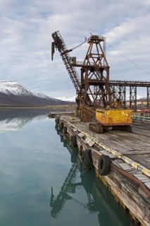 Coal loading crane in the harbour at Pyramiden