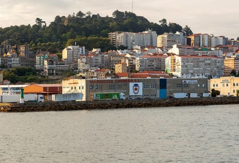 Mariscos Carnero fish farming seafood processing buildings on quayside of port