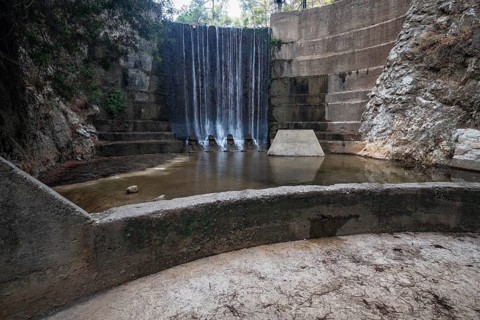 Waterfall at the reservoir