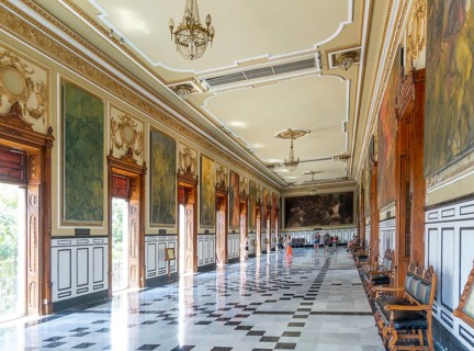 Historic hall with paintings by Fernando Castro Pacheco