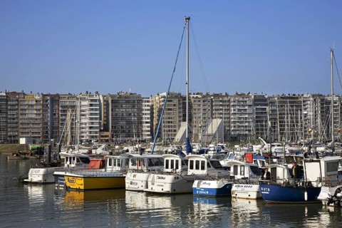 Sailing boats in the marina of Blankenberge