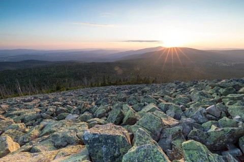 Sunset with view from the Lusen
