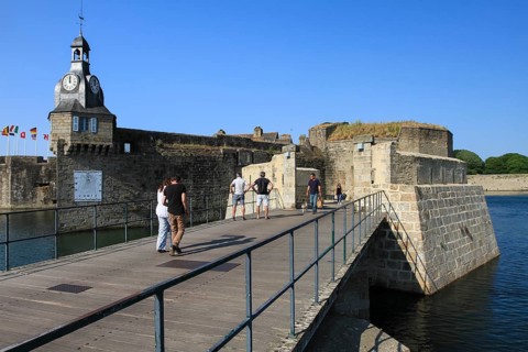 Walled old town Ville close in the port of Concarneau