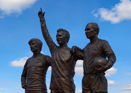 Holy Trinity Statue outside the Manchester United's Stadium