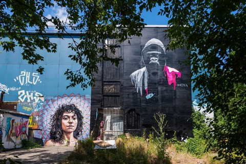 Graffiti on the former US wiretap on Teufelsberg in Grunewald