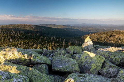 Sunset with view from the Lusen