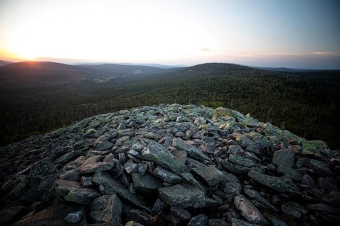 Sunset with view from the Lusen