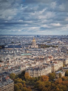 Aerial view of Paris cityscape