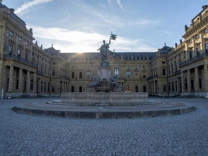Sunrise in front of the Wuerzburg Residenz