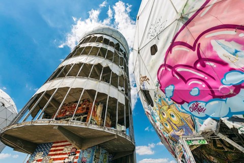 Graffiti on the former US wiretap on Teufelsberg in Grunewald