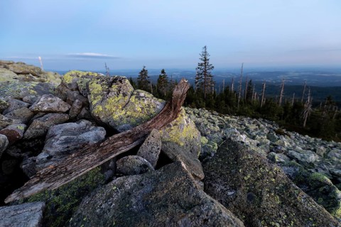 Sunset with view from the Lusen