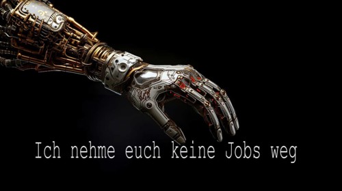 Robot hand saying I'm not taking your jobs