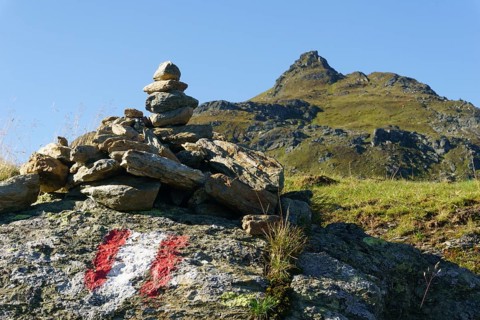 Steinmandl in front of Tristkopf