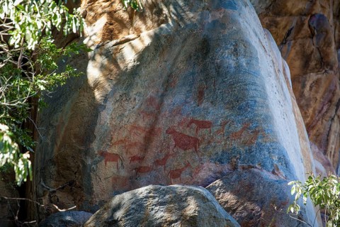 Rock rock painting in Tsodilo Hills