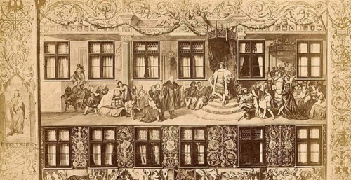 Fresco on a facade of the former home of Hans Jakob Fugger in Augsburg