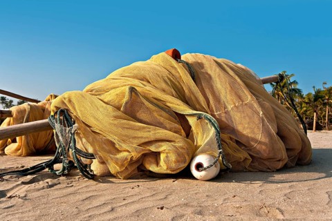 Fishing nets on the beach