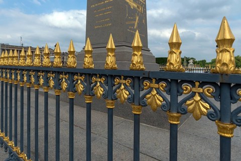 Decorative fence around the Luxor obelisk on the Place de la Concorde