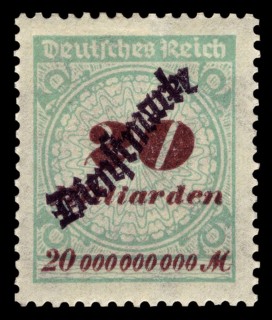 Stamp vintage 1923 of the German Reichspost