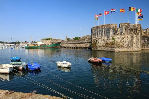 Walled old town Ville close in the port of Concarneau