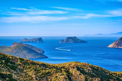 Beautiful landscape with several islets in bay