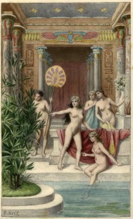 Cleopatra and her servants naked in the palace