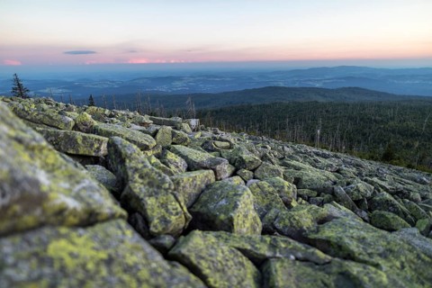 Sunset with view from the Lusen
