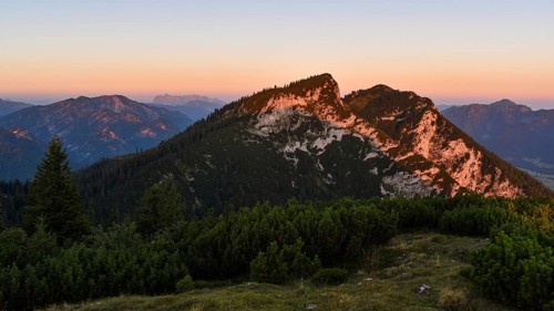 The summit of the Rauschberg at sunrise