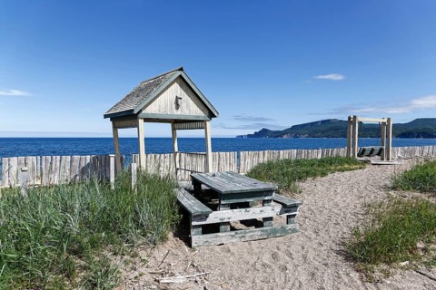 Palisades on a beach